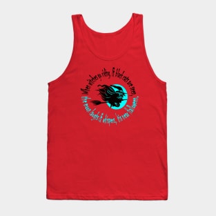 When Witches Go Riding Tis Near Halloween Aqua Text Tank Top